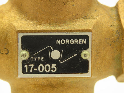 Norgren 17-005-005 Brass Valve 3/8" NPT Spring Adjust
