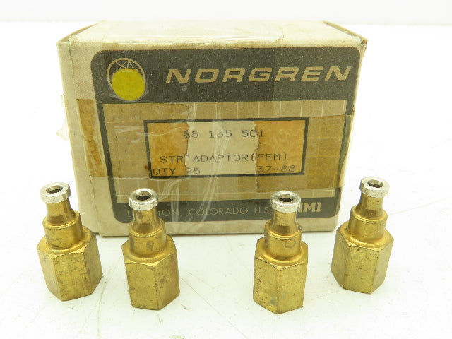 Norgren 85-135-501 Straight Female Adaptor Fitting 1/8"-QD X 1/8"-NPTM Lot of 29