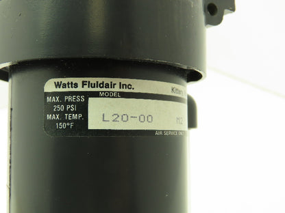 Watts L20-00 Pneumatic Air Line Lubricator 250 PSI QIX Ports 1/4"-1"