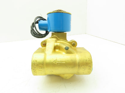 Honeywell Skinner 708X4D1B Brass Solenoid Valve 2-Way NC 120V 5-125 PSI 1" NPT