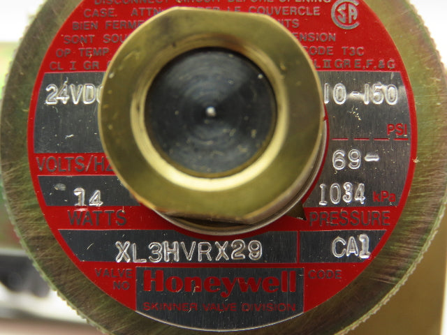Honeywell Skinner XL3HVRX29 Solenoid Valve 3-Way NC 24VDC 10-150 PSI 3/8" NPT