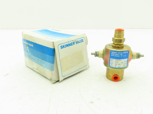 Honeywell Skinner C3C450 Brass Solenoid Valve 1/8"NPT 3 Way NC 12VDC Coil 175PSI