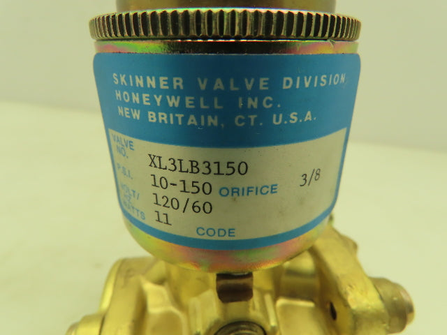Honeywell Skinner XL3LB3150 Brass Solenoid Valve 3-Way NC 120V 150 PSI 1/4" NPT
