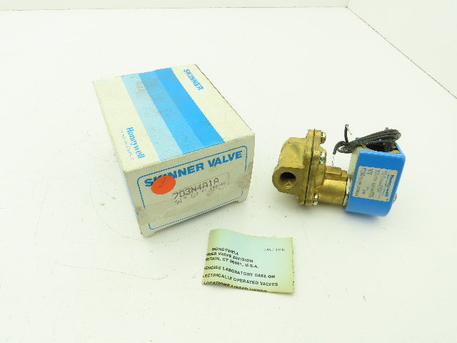 Honeywell Skinner 703N4A1A Solenoid Valve 2-Way NC 120V 5-150 PSI 3/8" NPT