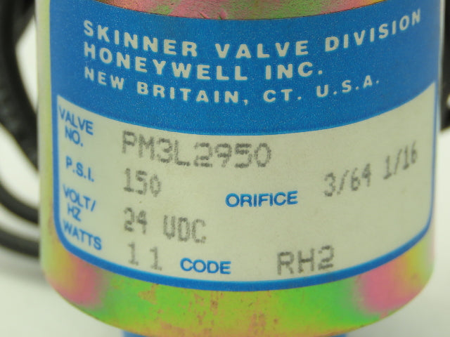 Honeywell Skinner PM3L2950 Valve Solenoid 24VDC Coil