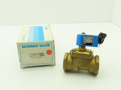 Honeywell Skinner 703N12A1A Solenoid Valve 2-Way NC 120V 5-250 PSI 1-1/4" NPT