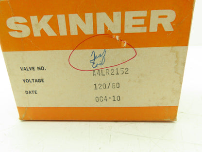 Honeywell Skinner A4LR2152 Solenoid Valve 3-Way NC 120V 150 PSI 1/4" NPT