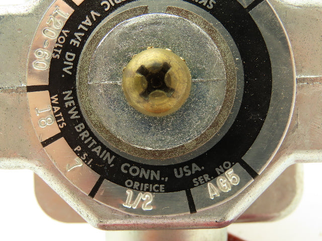Honeywell Skinner A2LX9 Brass Solenoid Valve 2-Way NC 120V 7 PSI 1/2" NPT