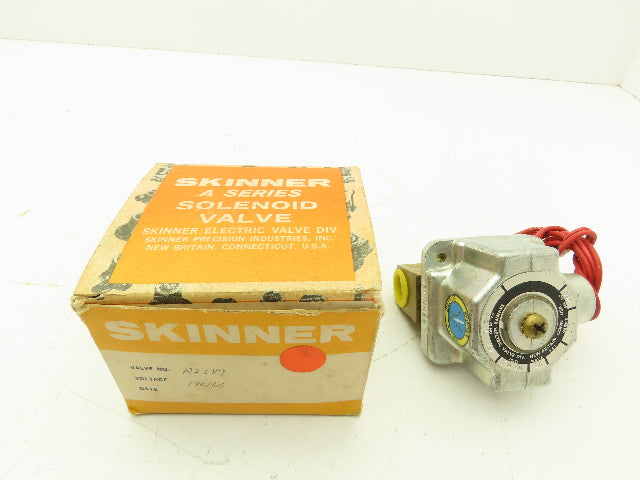 Honeywell Skinner A2LX9 Brass Solenoid Valve 2-Way NC 120V 7 PSI 1/2" NPT