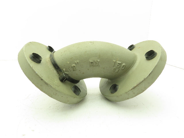 Crane Resistoflex 2" Flanged PVDF Lined 90° Elbow Pipe Fitting  #150 Duct Iron