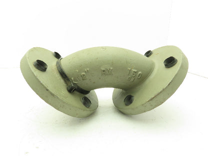 Crane Resistoflex 2" Flanged PVDF Lined 90° Elbow Pipe Fitting  #150 Duct Iron