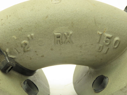 Crane Resistoflex 2" Flanged PVDF Lined 90° Elbow Pipe Fitting  #150 Duct Iron