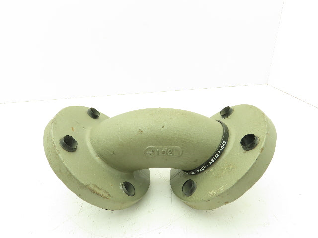 Crane Resistoflex 2" Flanged PVDF Lined 90° Elbow Pipe Fitting  #150 Duct Iron