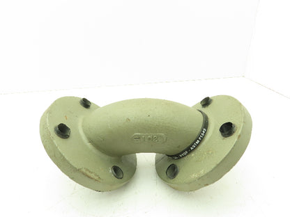 Crane Resistoflex 2" Flanged PVDF Lined 90° Elbow Pipe Fitting  #150 Duct Iron