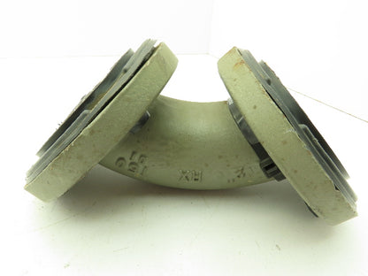 Crane Resistoflex 2" Flanged PVDF Lined 90° Elbow Pipe Fitting  #150 Duct Iron