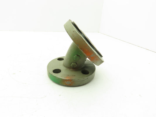 Crane Resistoflex 1" Flanged 45° Elbow PVDF Lined Pipe Fitting  #150 Duct Iron