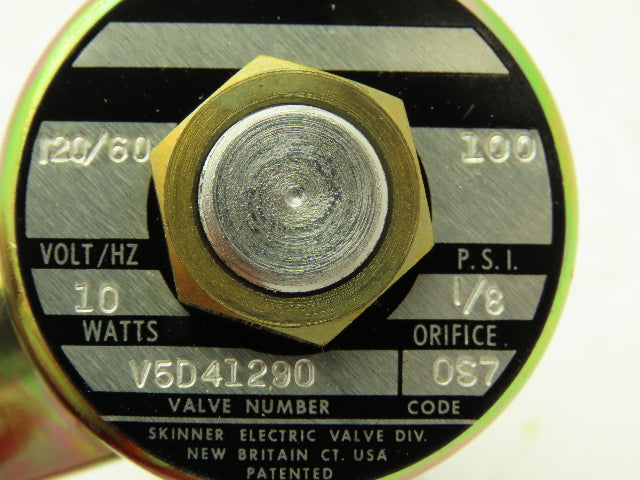Honeywell Skinner V5D41290 Solenoid Valve 2-Way NC 120V 100 PSI 1/4" NPT