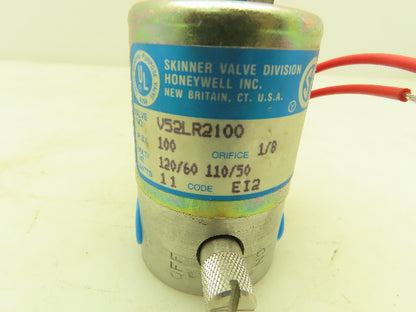 Honeywell Skinner V52LR2100 Solenoid Valve 2-Way NC 120V 100 PSI 1/4" NPT