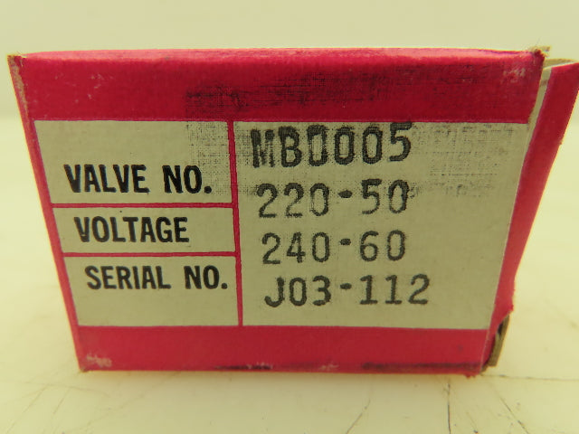 Honeywell Skinner MBD005 Micro Miniature Solenoid Valve 240V 150 PSI Lot of 2