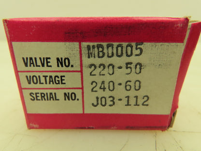 Honeywell Skinner MBD005 Micro Miniature Solenoid Valve 240V 150 PSI Lot of 2