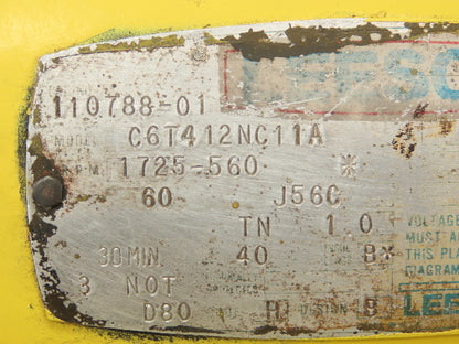 Leeson C6T412NC11A Brake Motor .5HP 1725-560 RPM 460V 3PH J56C