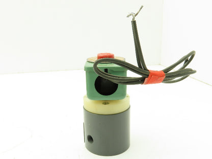 Plast-o-matic EUC1B2G6 Solenoid Valve PVC 2-Way 1/4" NPT NC 120V Coil