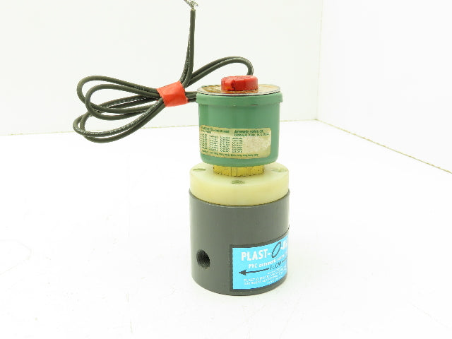 Plast-o-matic EUC1B2G6 Solenoid Valve PVC 2-Way 1/4" NPT NC 120V Coil