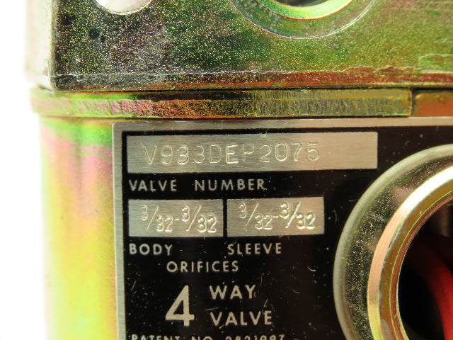 Honeywell Skinner V933DEP2075 Solenoid Valve 4-Way NC 120V 75 PSI 1/4" NPT