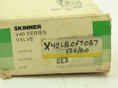 Honeywell Skinner X42LB0FT037 Solenoid Valve 2-Way 120V 35 PSI 1/4" NPT PTFE