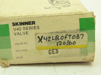 Honeywell Skinner X42LB0FT037 Solenoid Valve 2-Way 120V 35 PSI 1/4" NPT PTFE