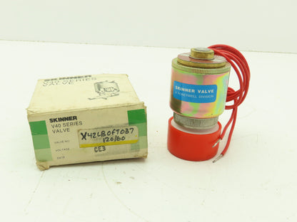 Honeywell Skinner X42LB0FT037 Solenoid Valve 2-Way 120V 35 PSI 1/4" NPT PTFE