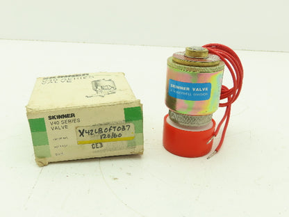Honeywell Skinner X42LB0FT037 Solenoid Valve 2-Way 120V 35 PSI 1/4" NPT PTFE