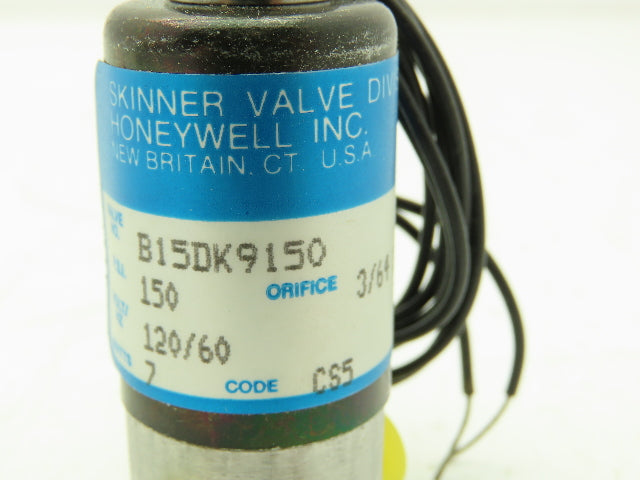 Honeywell Skinner B15DK9150 Solenoid Valve 3-Way NO 120V 150 PSI 1/16" NPT