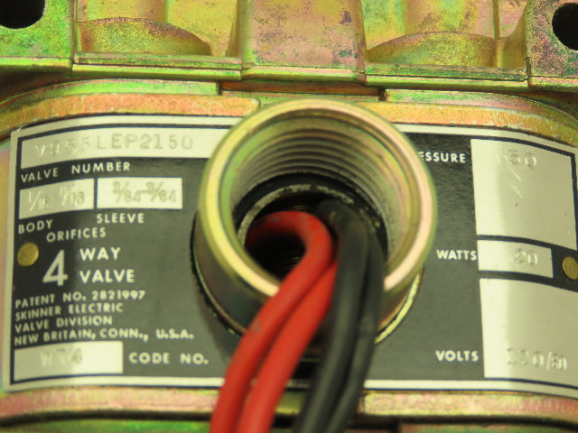 Honeywell Skinner V955LEP2150 Solenoid Valve 4-Way NO 120V 150 PSI 1/4" NPT