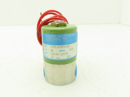 Honeywell Skinner V42LB0EN022 Solenoid Valve 2-Way NC 120V 20 PSI 1/4" NPT