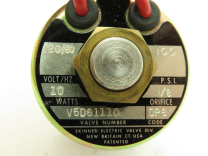 Honeywell Skinner V5D61110 Solenoid Valve 2-Way NC 120V 100 PSI 1/8" NPT