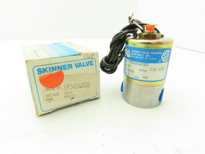 Honeywell Skinner V53ADA2020 Solenoid Valve 3-Way NC 24VAC 60Hz 20 PSI 1/4" NPT