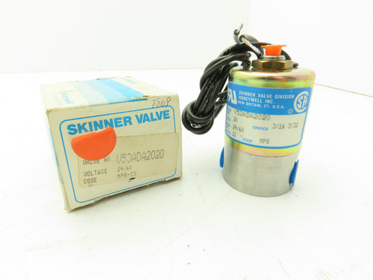 Honeywell Skinner V53ADA2020 Solenoid Valve 3-Way NC 24VAC 60Hz 20 PSI 1/4" NPT