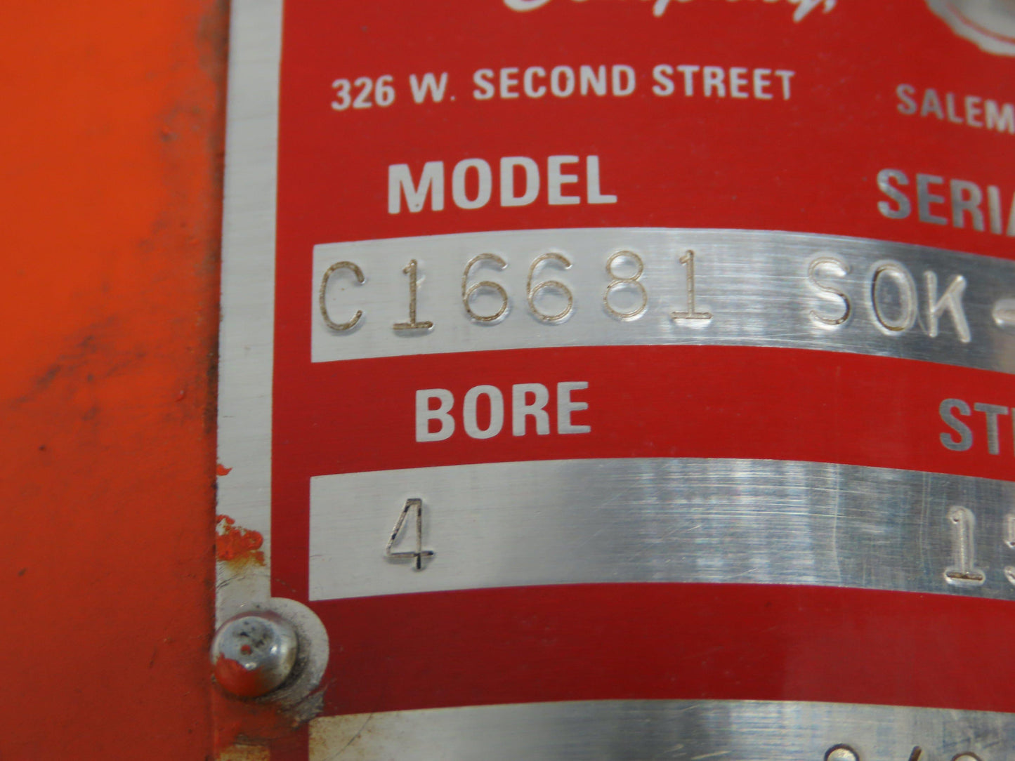 Lincoln Machine C16681 Hydraulic Cylinder 4" Bore 15" Stroke 2000PSI Trunnion Mt