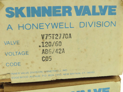 Honeywell Skinner V75T2770 Solenoid Valve 2-Way NC 120V 130 PSI 1/8"NPT Lot of 4