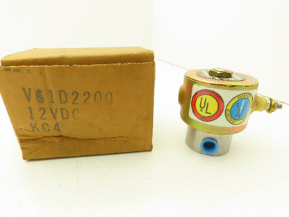 Honeywell Skinner V61D2200 Solenoid Valve 2-Way NC 12VDC 250 PSI 1/4" NPT