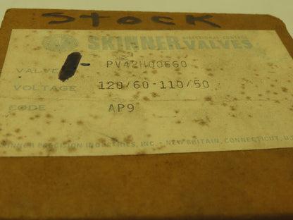 Honeywell Skinner PV42H00660 Solenoid Valve 120V 70 PSI Series PV42 Operator