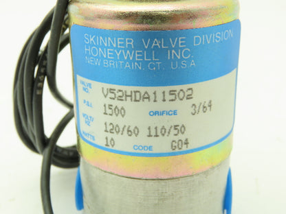 Honeywell Skinner V52HDA11502 Solenoid Valve 2-Way NC 120V 1500 PSI 1/8" NPT