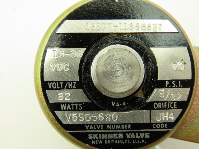Honeywell Skinner V5S55680 Solenoid Valve 2-Way NC 13-30VDC 70 PSI 1/4" NPT