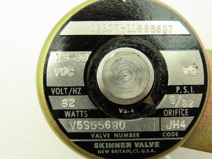 Honeywell Skinner V5S55680 Solenoid Valve 2-Way NC 13-30VDC 70 PSI 1/4" NPT