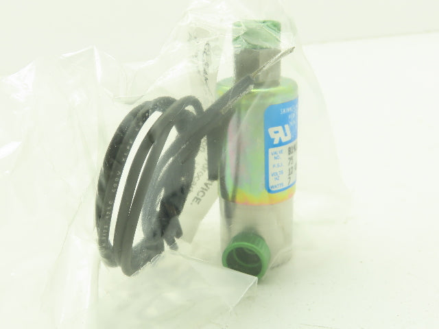 Honeywell Skinner B14LX19 Solenoid Valve 3-Way 12VDC 75 PSI 1/8" NPT Oxygen Use