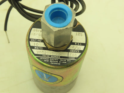 Honeywell Skinner V5D21210SR Solenoid Valve 2-Way NO 120V 125 PSI 1/4" NPT