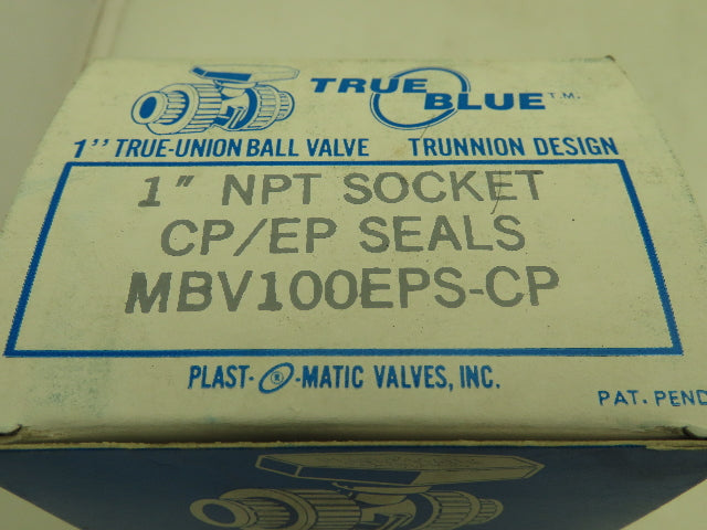 Plast-o-matic MBV100EPS-CP True Blue 1" NPT Socket True Union Ball Valve EPDM