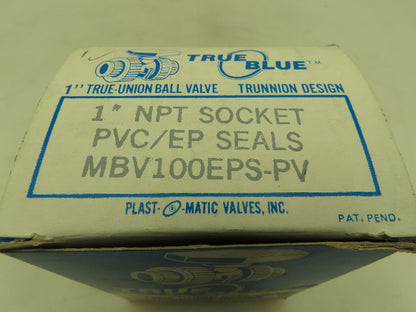 Plast-o-matic MBV100EPS-PV True Blue 1" NPT Socket True Union Ball Valve EPDM