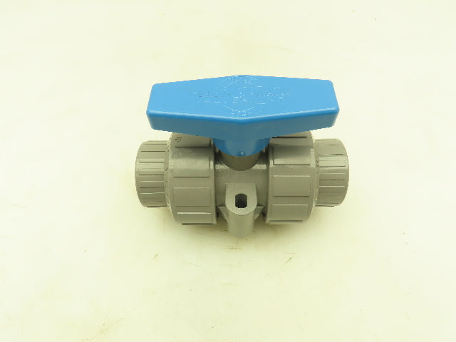 Plast-o-matic MBV100EPT-CP True Blue 1" NPT Threaded True Union Ball Valve EPDM